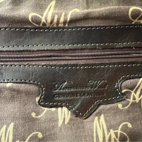 American West Vintage Leather Handbag Tooled Leather/ Animal Print Hair On/Studs - Picture 10 of 15